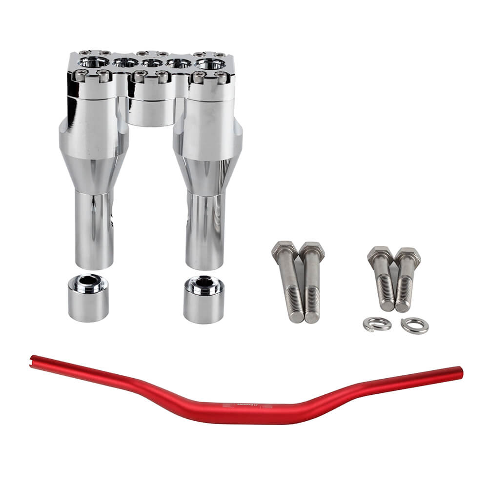 Club Style Tapered Fat Bars 1-1/2" Phatbar Handlebar & Riser Kit for Harley Dyna Softail Street bob Low Rider S Road King - pazoma