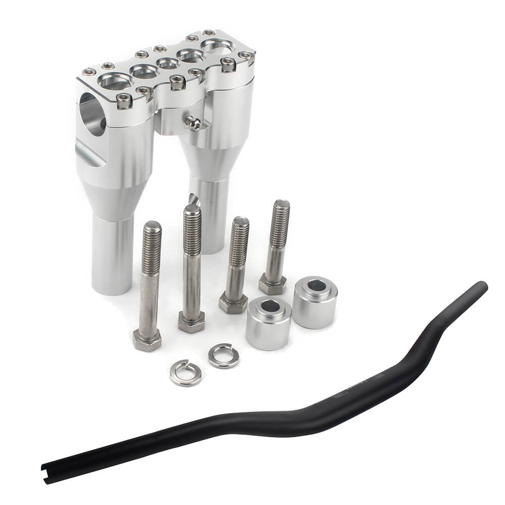 Club Style Tapered Fat Bars 1-1/2" Phatbar Handlebar & Riser Kit for Harley Dyna Softail Street bob Low Rider S Road King - pazoma