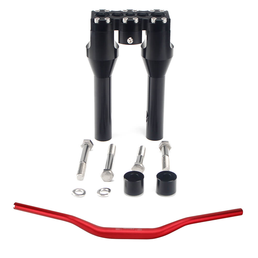 Club Style Tapered Fat Bars 1-1/2" Phatbar Handlebar & Riser Kit for Harley Dyna Softail Street bob Low Rider S Road King - pazoma