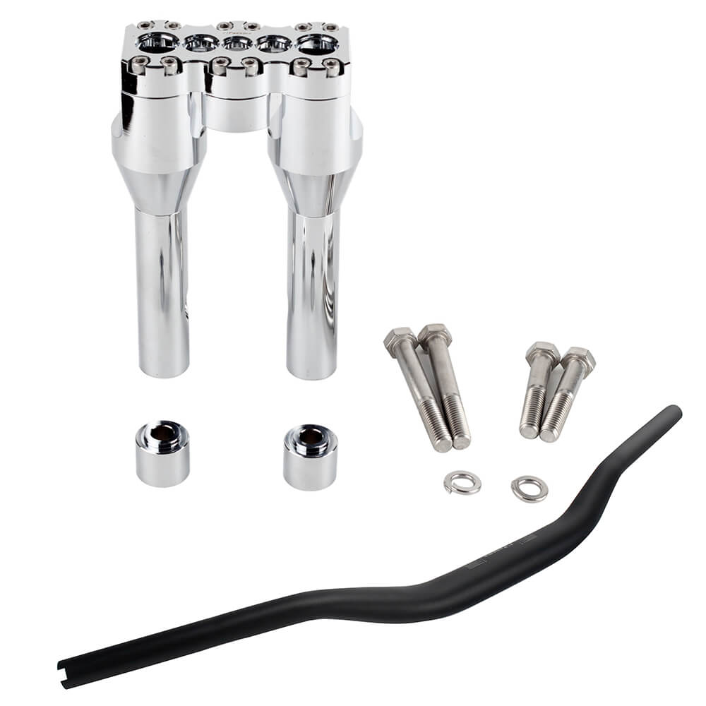 Club Style Tapered Fat Bars 1-1/2" Phatbar Handlebar & Riser Kit for Harley Dyna Softail Street bob Low Rider S Road King - pazoma