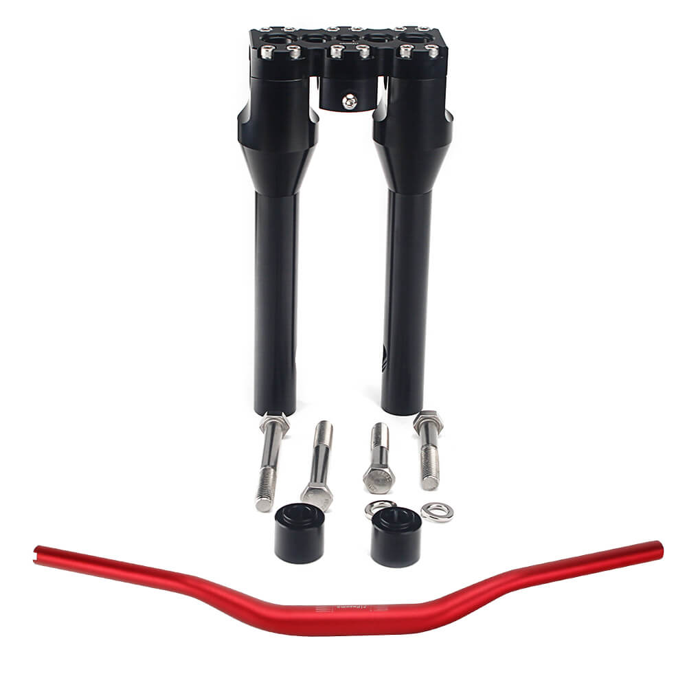 Club Style Tapered Fat Bars 1-1/2" Phatbar Handlebar & Riser Kit for Harley Dyna Softail Street bob Low Rider S Road King - pazoma