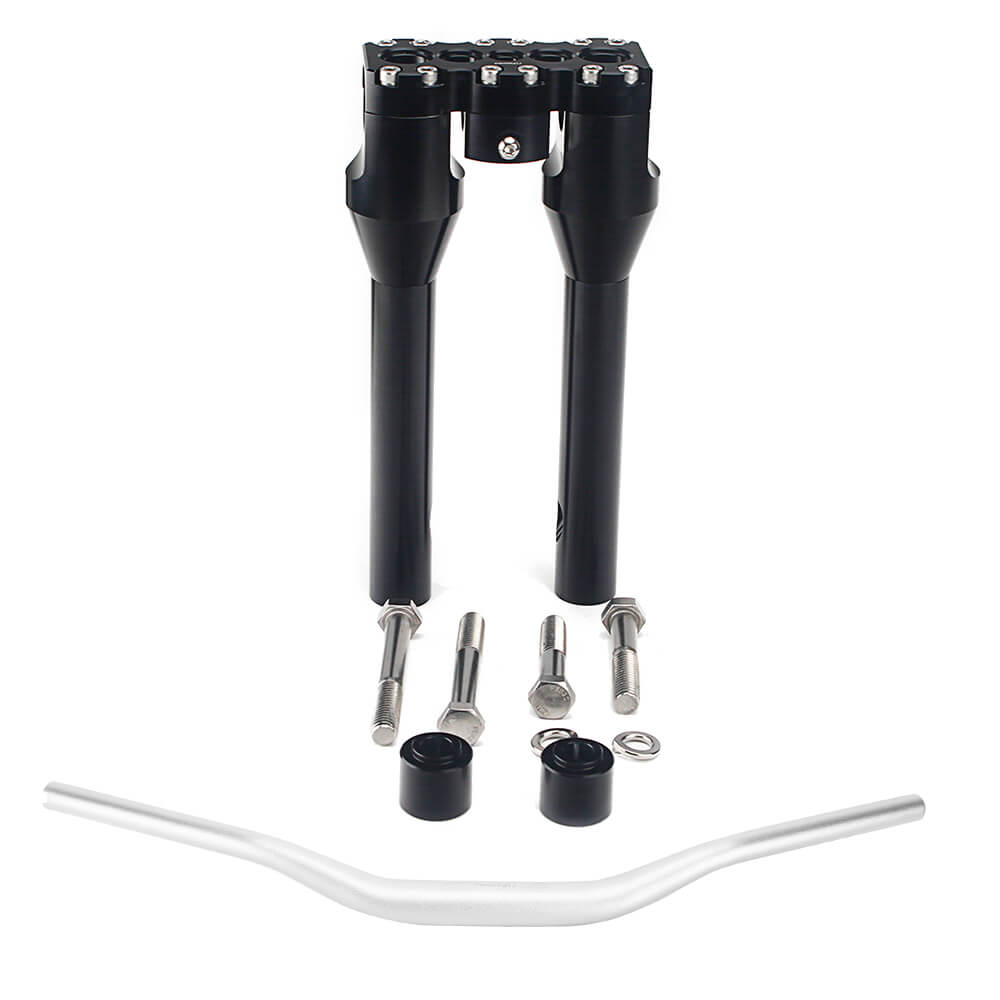 Club Style Tapered Fat Bars 1-1/2" Phatbar Handlebar & Riser Kit for Harley Dyna Softail Street bob Low Rider S Road King - pazoma