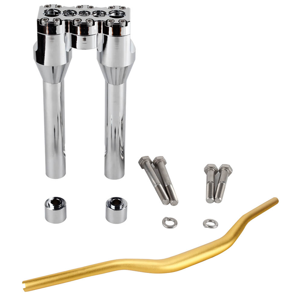 Club Style Tapered Fat Bars 1-1/2" Phatbar Handlebar & Riser Kit for Harley Dyna Softail Street bob Low Rider S Road King - pazoma