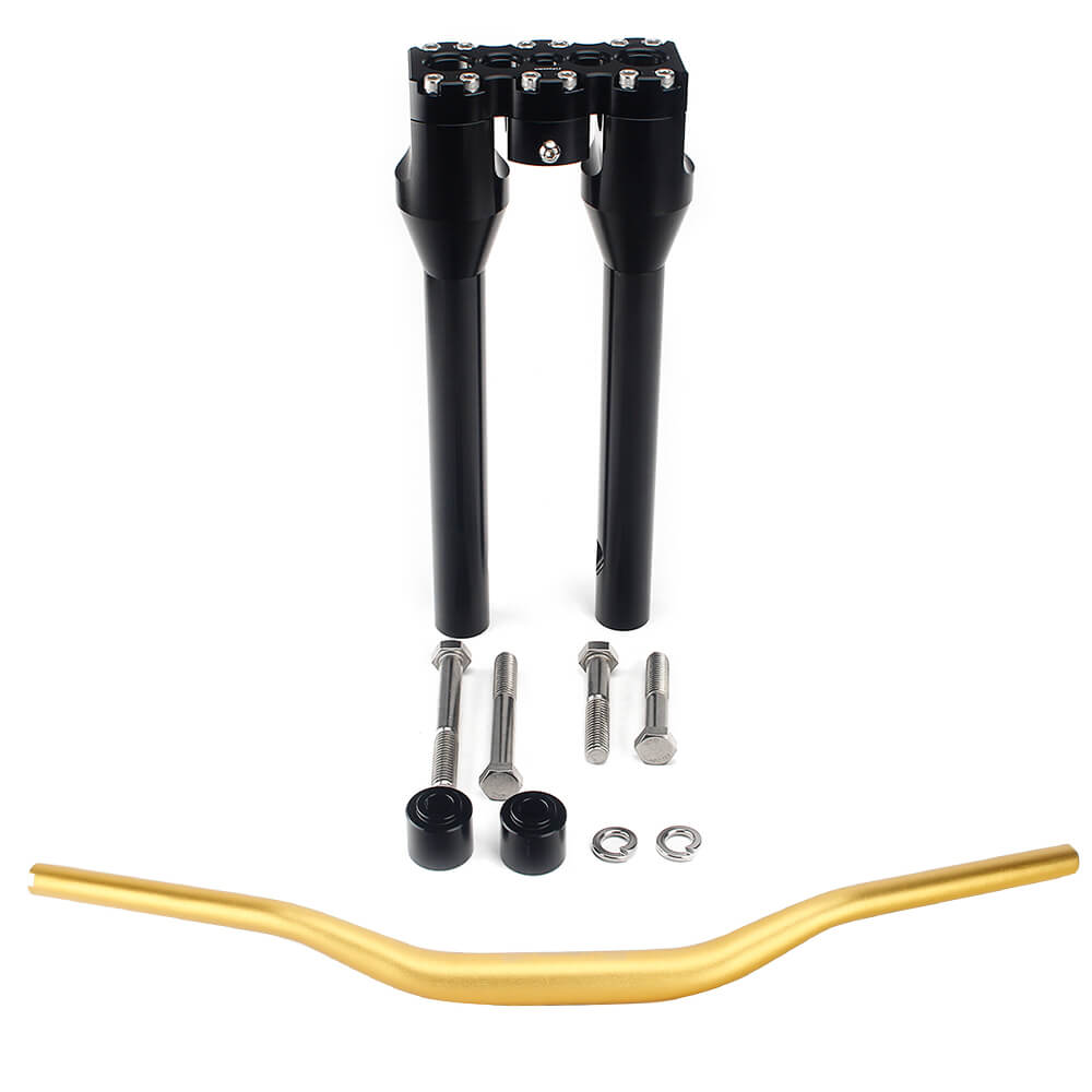 Club Style Tapered Fat Bars 1-1/2" Phatbar Handlebar & Riser Kit for Harley Dyna Softail Street bob Low Rider S Road King - pazoma