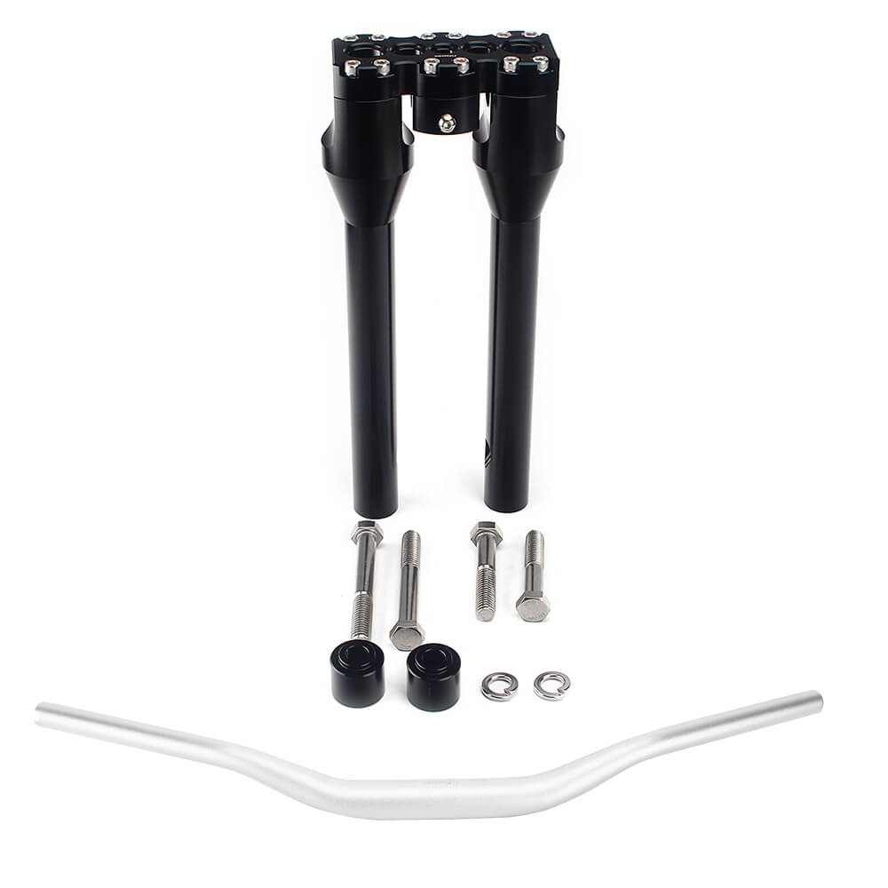 Club Style Tapered Fat Bars 1-1/2" Phatbar Handlebar & Riser Kit for Harley Dyna Softail Street bob Low Rider S Road King - pazoma