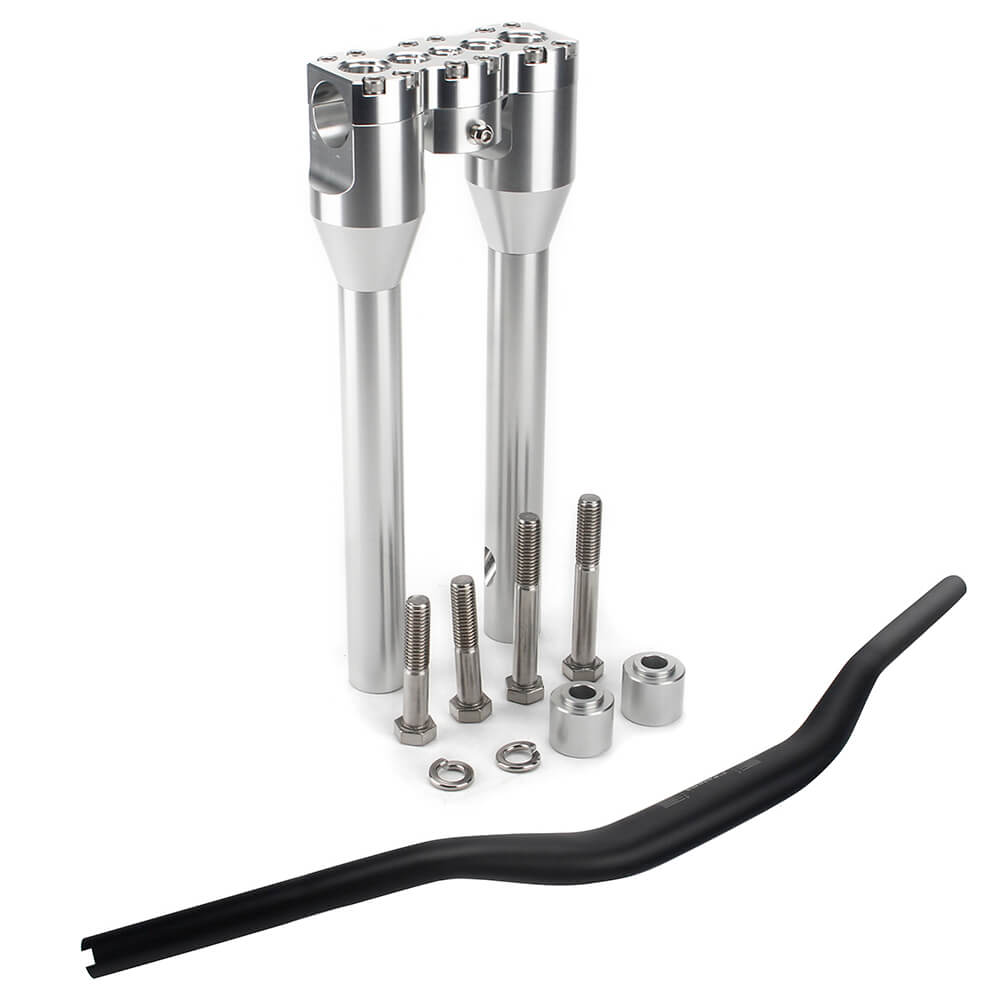 Club Style Tapered Fat Bars 1-1/2" Phatbar Handlebar & Riser Kit for Harley Dyna Softail Street bob Low Rider S Road King - pazoma