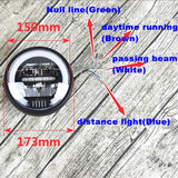 7 inch Universal Motorcycle LED Headlight Head Lamp W/ White Amber Aperture Day Running Light DRL For Chopper Cafe Racer Bobber - pazoma