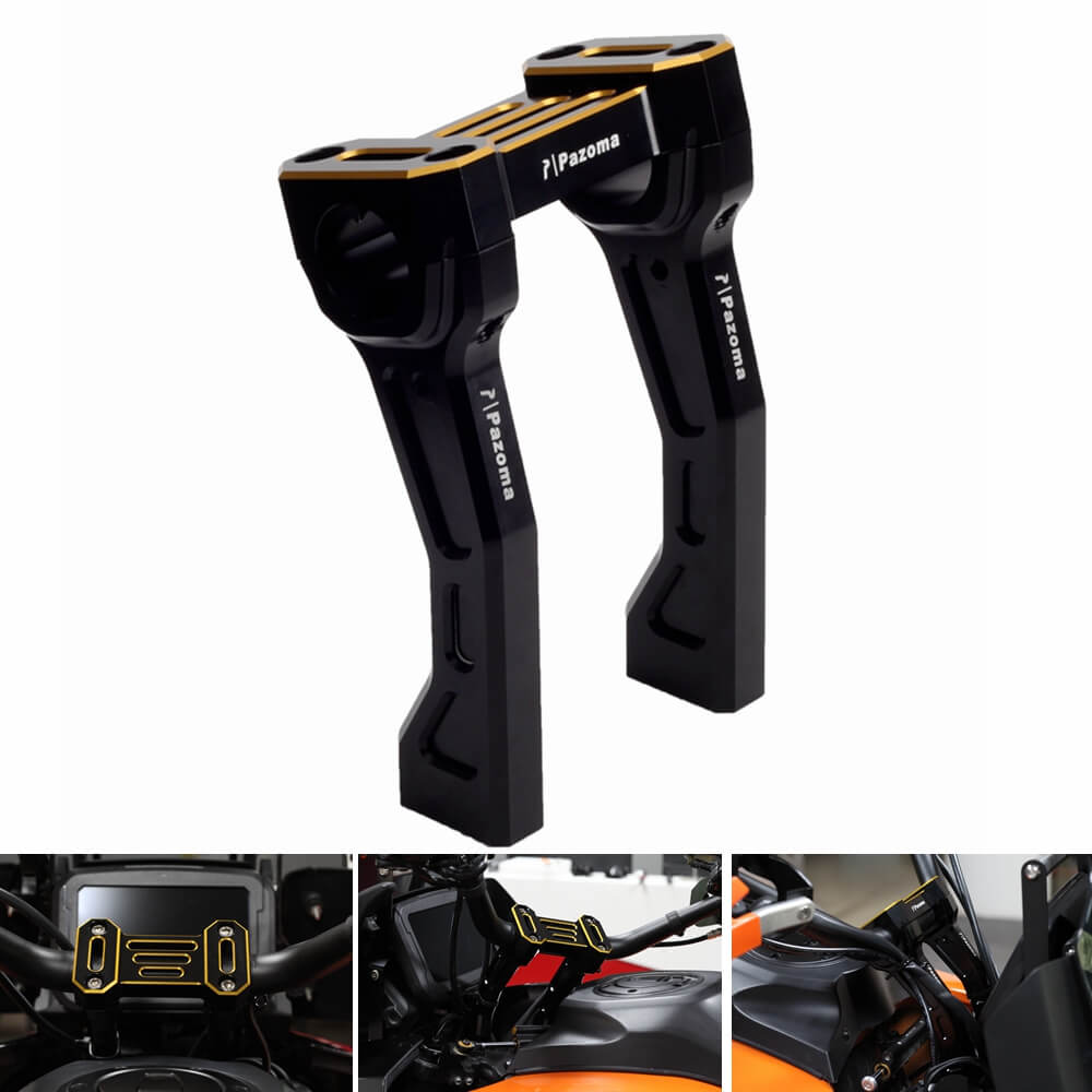 Handlebar Fat Pullback Risers Offset Backward W/ Top Clamp Cover Kit For Harley Pan America 1250 ST Special RA1250S RA1250 CVO 2021-2025 - pazoma