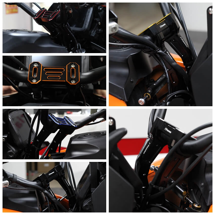 Handlebar Fat Pullback Risers Offset Backward W/ Top Clamp Cover Kit For Harley Pan America 1250 ST Special RA1250S RA1250 CVO 2021-2025 - pazoma