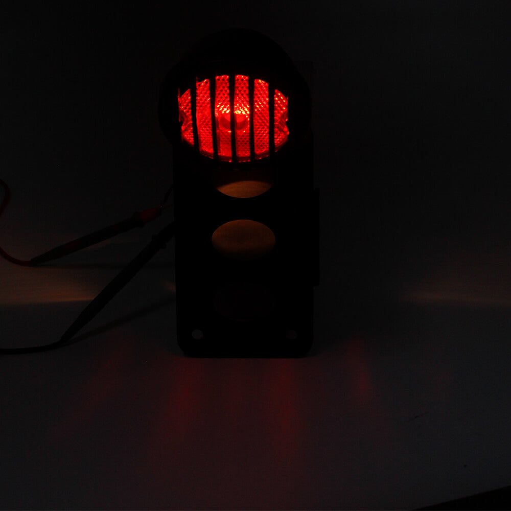 Harley Chopper Bobber Cafe Racer Vintage old school Scrambler Custom Side Axle Mount License Plate Holder Grille Taillight Stop Tail Light - pazoma