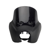 Harley Dyna Street Bob FXR T-Sport TSport Front Fairing Club Style w/12" Eye Shape Vented Windscreen Windshield Headlight Relocation Block - pazoma
