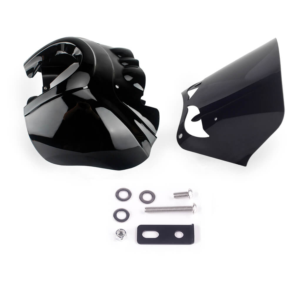 Harley Softail 18+ Street Bob FXBB 114 FXBBS Low Rider FXLR Standard T Sport Fairing w/12" Eye Vented Windshield Headlight Relocation Block - pazoma
