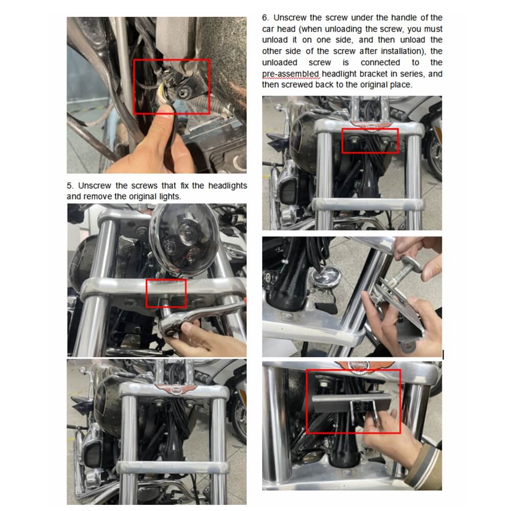 Harley Softail Breakout FXSB 2013-2017 to M8 FXBR LED Headlight Projector Headlamp W/ Conversion Mount Extension Bracket Kit DRL - pazoma