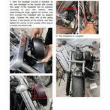 Harley Softail Breakout FXSB 2013-2017 to M8 FXBR LED Headlight Projector Headlamp W/ Conversion Mount Extension Bracket Kit DRL - pazoma