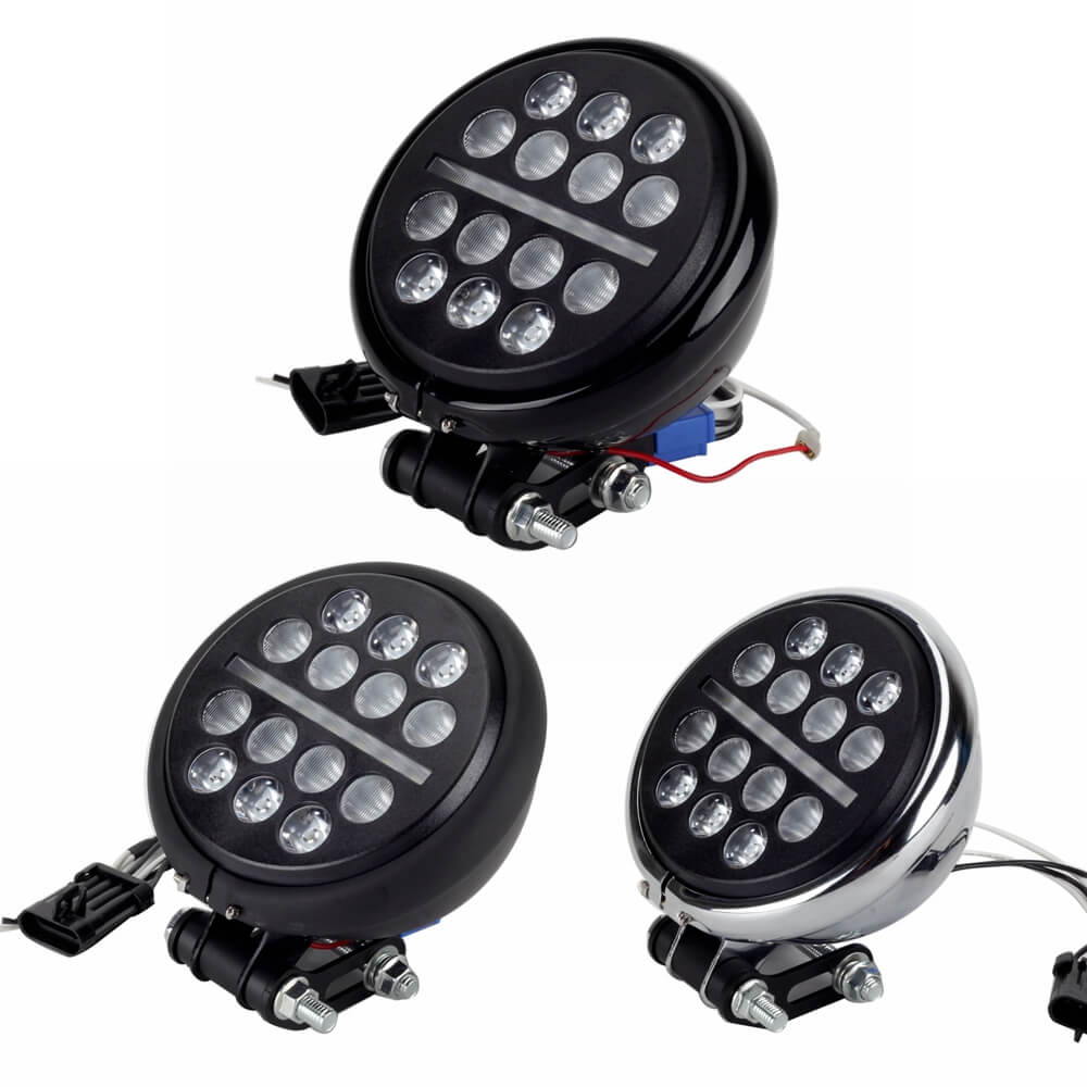 Harley Softail Low Rider S FXLRS to Dyna 5.75 Inch LED Headlight With Conversion Mount Extension Relocation Bracket Hardware kit 20-2025 - pazoma