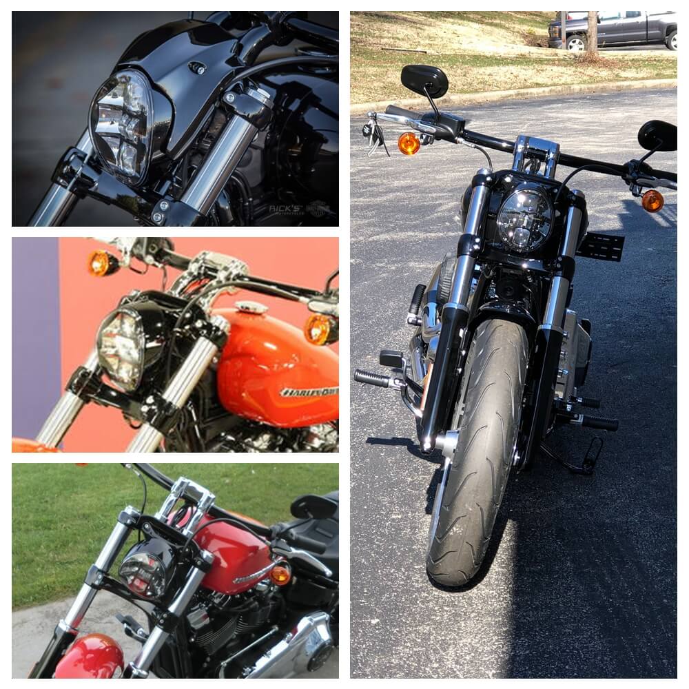 Harley Softail Breakout 114 FXBR FXBRS LED Headlight Projector Headlamp With White DRL Daylight Running Light Hi-Low Head Lamp 2018-2022 - pazoma
