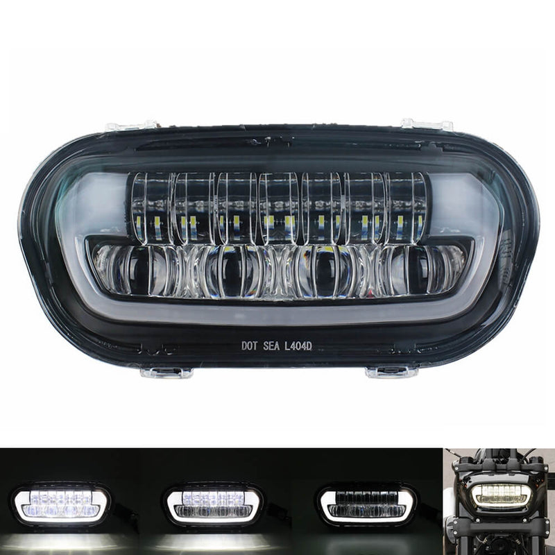 Harley Softail Fat Bob 114 FXFB FXFBS 9.8 Inch LED Headlight Projector Headlamp W/ White DRL Daylight Running Light High/Low Beam Head Lamp 2018-2025 - pazoma