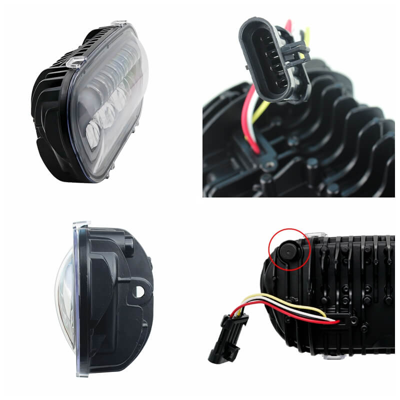 Motorcycle LED Headlight With White DRL High/Low Beam Projector Headlamp for Harley Softail Fat Bob 114 FXFB FXFBS 2018-UP - pazoma