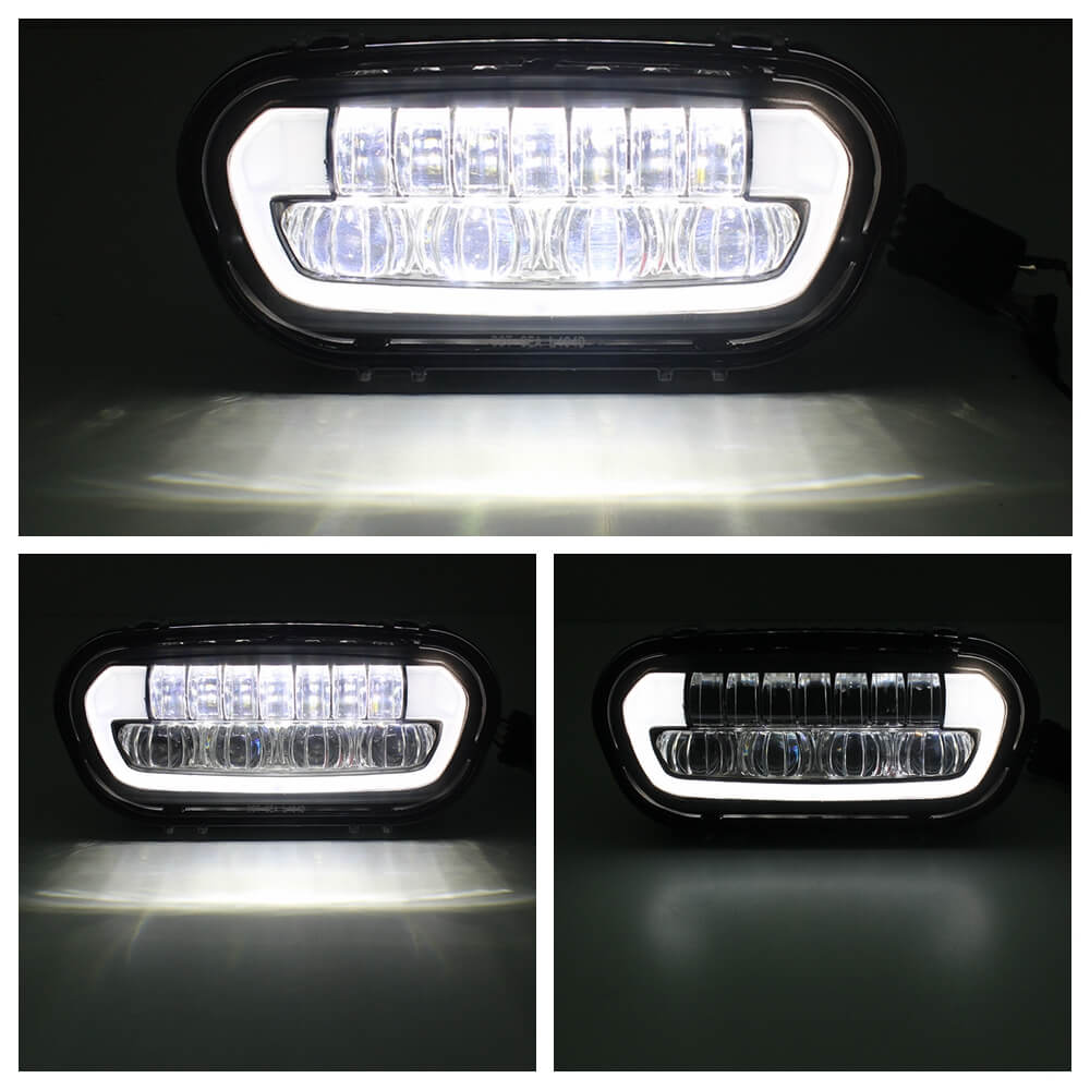 Harley Softail Fat Bob 114 FXFB FXFBS 9.8 Inch LED Headlight Projector Headlamp W/ White DRL Daylight Running Light High/Low Beam Head Lamp 2018-2025 - pazoma