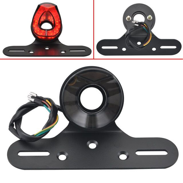 Motorcycle LED Tail Light Taillight Running Brake Light License Plate Frame For Harley Honda Yamaha Cafe Racer Bobber Chopper - pazoma