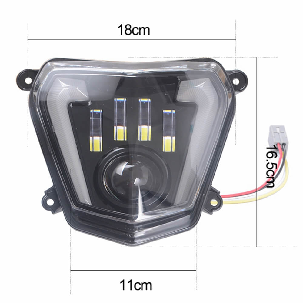 LED Headlight High/Low Beam with Angel Eyes DRL Assembly Kit and Replacement Headlamp For KTM duke 690 690R 2012-2019 - pazoma