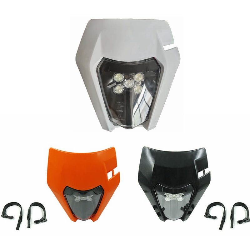 LED Headlight Kits With Shell Enduro Trail For KTM EXC-F EXC XC XCF XC-W Six Days EXC-F 250 300 350 450 500 530 Husqvarna FC FE TC TE 17-20 - pazoma