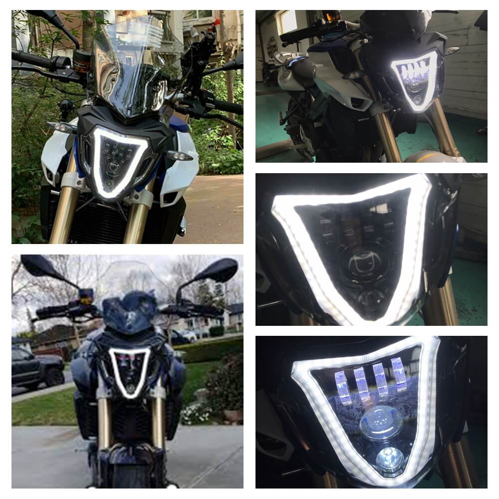 For BMW F800R F 800 R 2015-2020 LED Headlight Headlamp with Daylight Running Light DRL Assembly Kit 2017 2018 2019 (K73) - pazoma