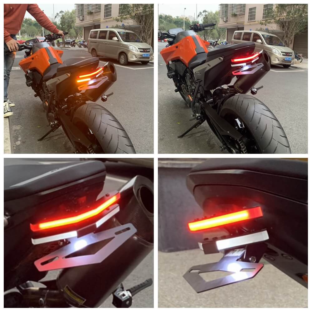 LED Tail Tidy Stealth Fender Eliminator Kit Integrated Taillight Brake Turn Signals License Plate Light Bracket For KTM 790 890 Duke R GP 2018-2023 - pazoma