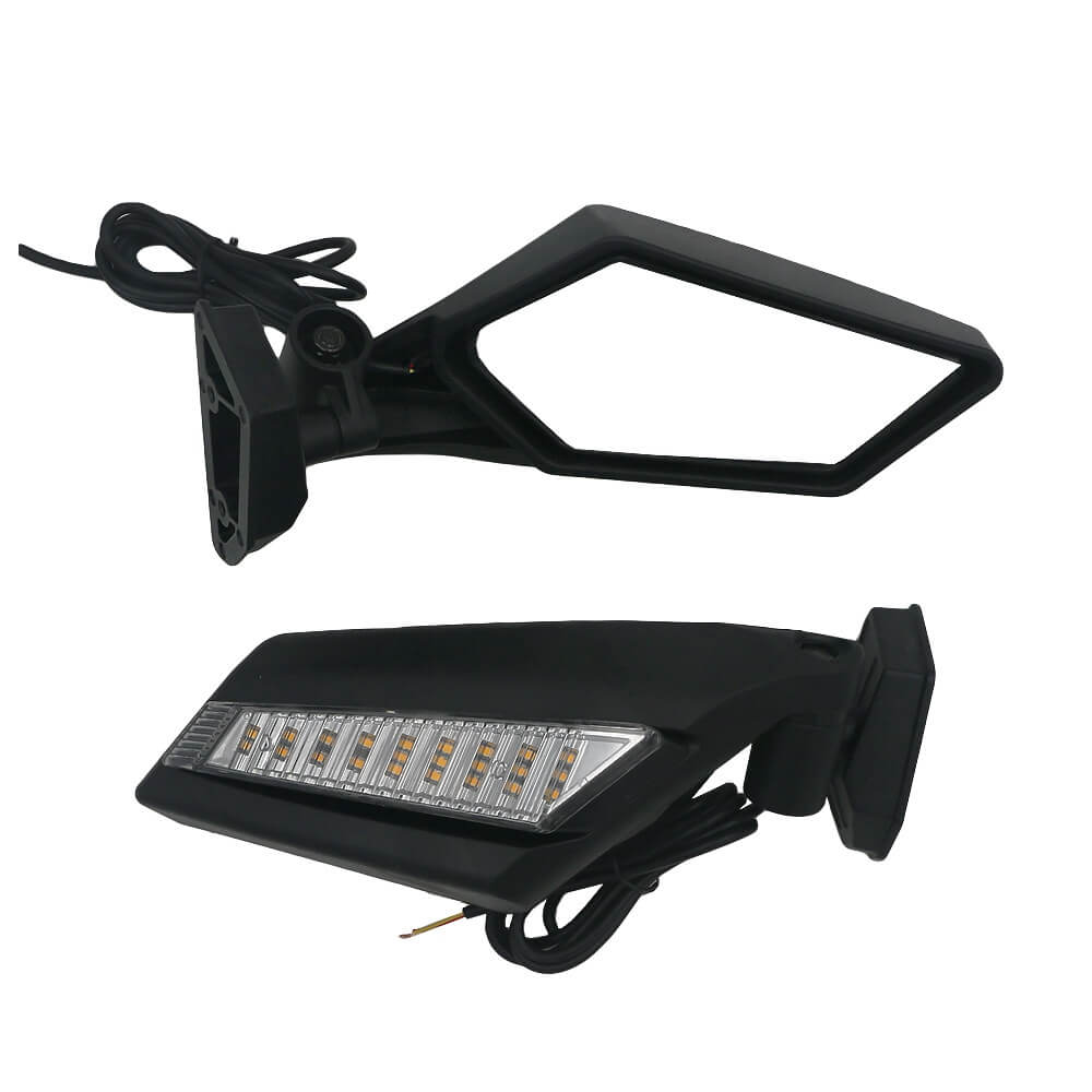 UTV Racing Side LED Turn Signal View Mirrors Adjustable Folding for Can-Am Maverick X3 & X3 Max XRS XDS Turbo R RR 2017-2024 - pazoma