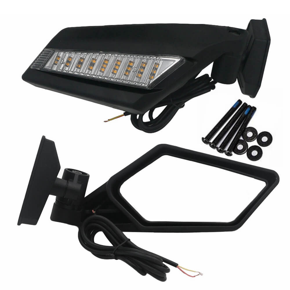 UTV Racing Side LED Turn Signal View Mirrors Adjustable Folding for Can-Am Maverick X3 & X3 Max XRS XDS Turbo R RR 2017-2024 - pazoma