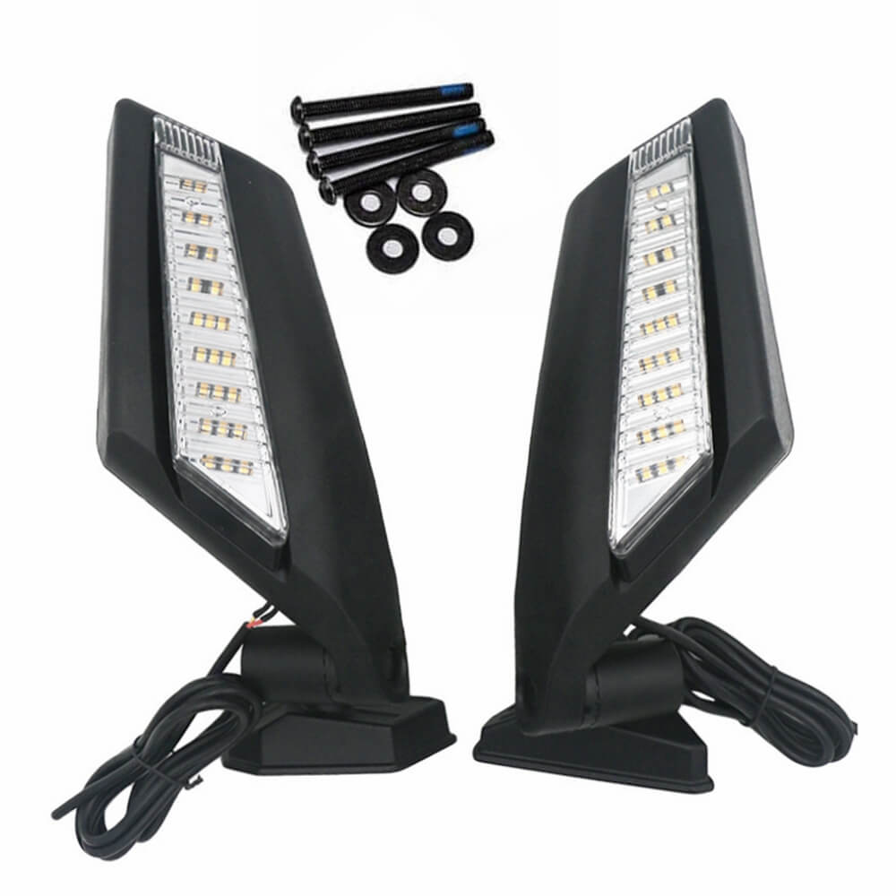 UTV Racing Side LED Turn Signal View Mirrors Adjustable Folding for Can-Am Maverick X3 & X3 Max XRS XDS Turbo R RR 2017-2024 - pazoma