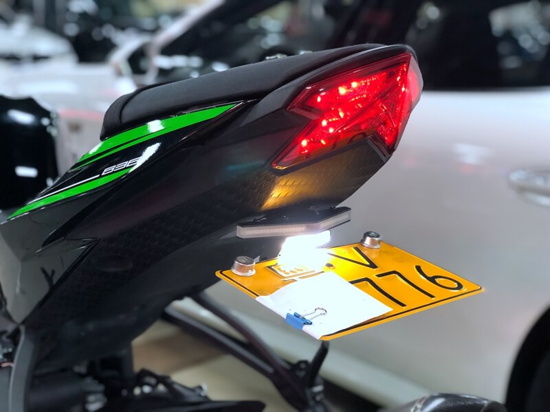 KAWASAKI NINJA 636 ZX-6R 09-18 ZX-10R 08-10 LED Tail Tidy Stealth Fender Eliminator Kit Integrated Turn Signals License Plate Light Bracket Holder - pazoma