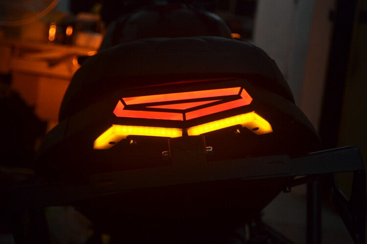 Benelli Leoncino 500 BJ500 LED Tail Tidy Stealth Fender Eliminator Kit Rear Tail Brake Light Turn Signal License Plate Light Bracket - pazoma