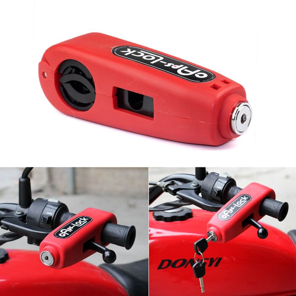 Motorcycle Bike Scooter Moped ATV Brake Lock Handlebar Throttle Grip Lock Anti-Theft Brake Level Lock Security - pazoma