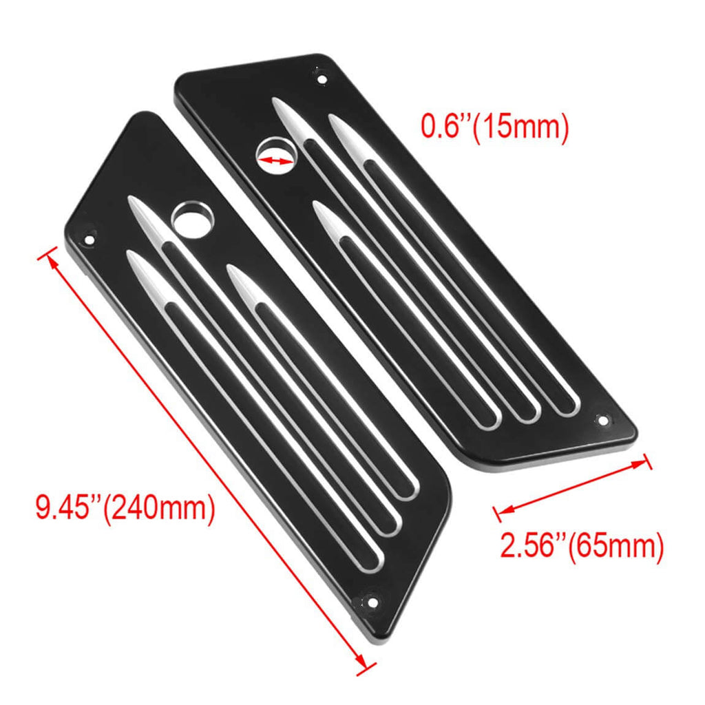 Black Anodized Billet Hard Deep Cut Saddlebag Bags Latch Cover for Harley-Davidson Touring Electra Road Street Glide 1993-2013 - pazoma