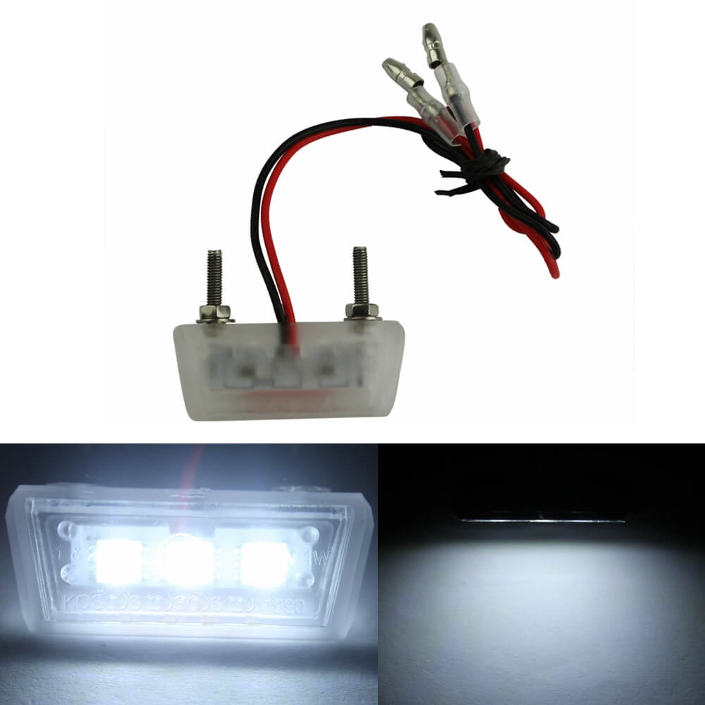 12V Universal Motorcycle License Plate White LED light Waterproof Motorcycle License Light Lamp Trailer Step Lamp - pazoma