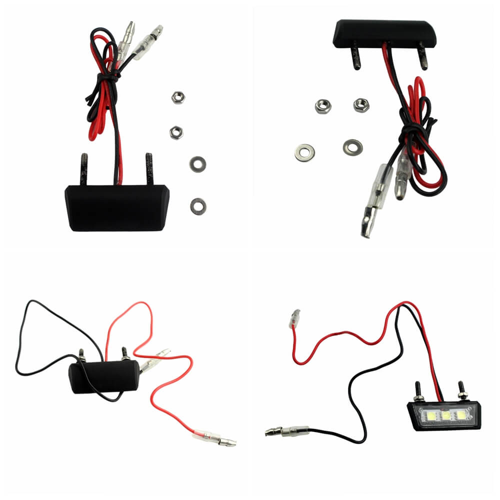 12V Universal Motorcycle License Plate White LED light Waterproof Motorcycle License Light Lamp Trailer Step Lamp - pazoma