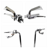 Motorcycle Custom Axe Style Mirrors Aluminum LED Turn Signal Running Light For Harley V-Rod Dyna Sportster Softail - pazoma