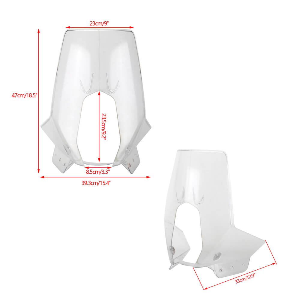 Motorcycle Motocross Adventure Dirt Bike Rally Replica Front Fairing Screen Windshield Headlight Tower Mask Clear - pazoma