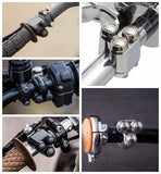 Universal CNC Triple Micro Switch Button Housing - 22mm 7/8-inch Handlebar 3-Button Control Momentary M-Switch Kit Cafe Racer - pazoma