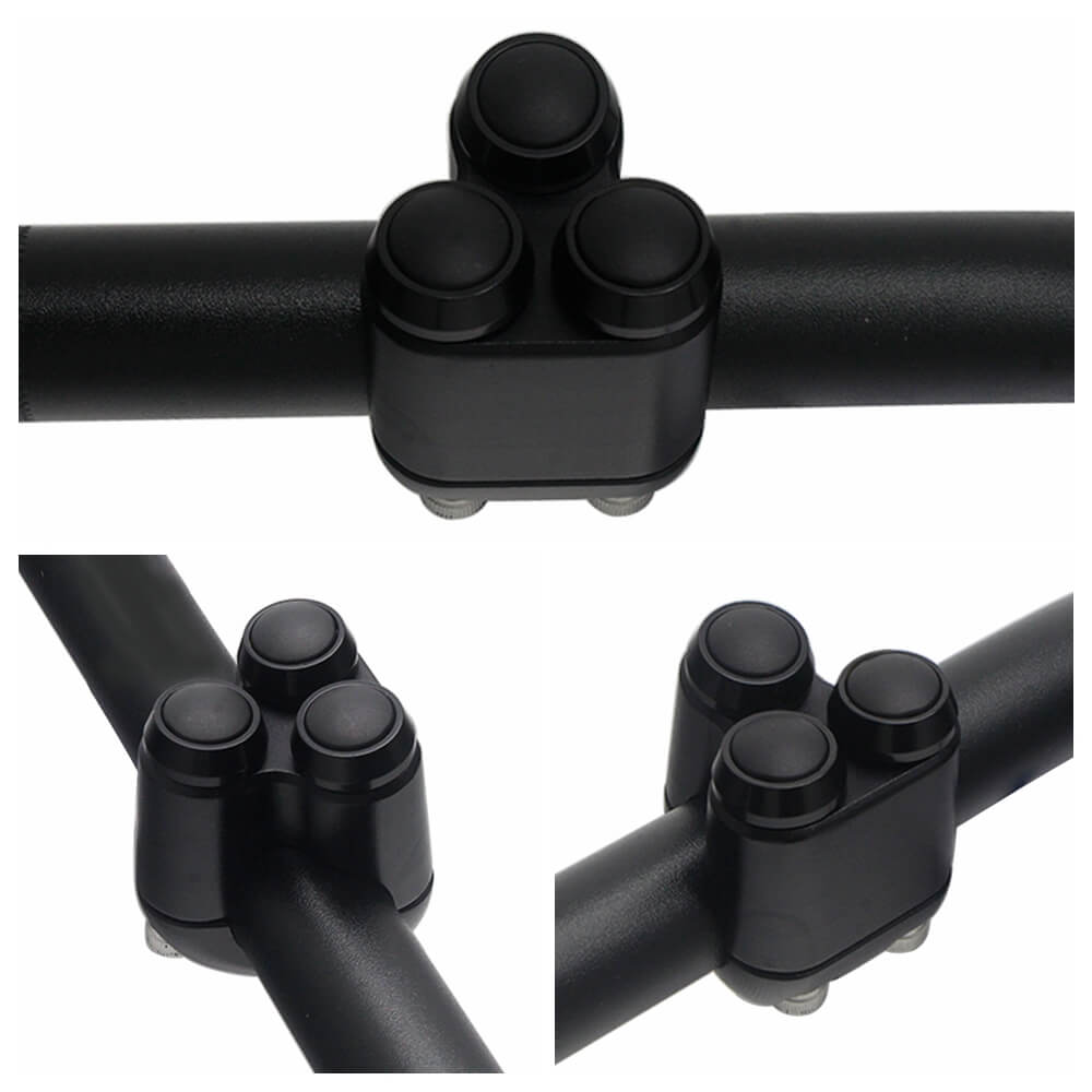 Universal CNC Triple Micro Switch Button Housing - 22mm 7/8-inch Handlebar 3-Button Control Momentary M-Switch Kit Cafe Racer - pazoma