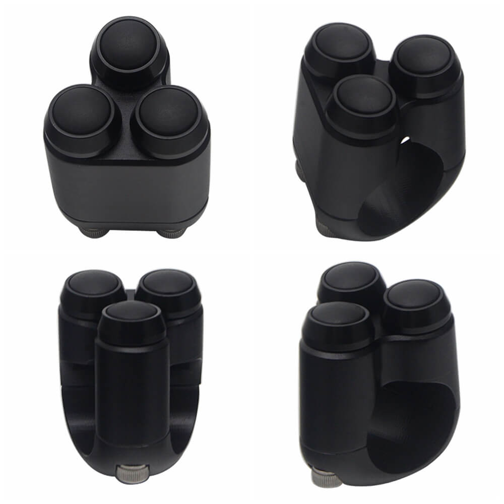 Aluminum Alloy CNC Motorcycle Switches 3-Button Control Momentary 1 Inch 25.4mm Handlebar M-Switch Start Kill Horn Reset Button Microswitch - pazoma