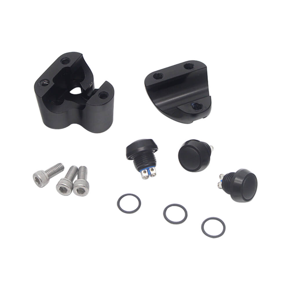 Universal CNC Triple Micro Switch Button Housing - 22mm 7/8-inch Handlebar 3-Button Control Momentary M-Switch Kit Cafe Racer - pazoma