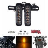 Motorcycle B6 Dual License Plate Auxiliary LED Taillight Burst Flash Brake light Daytime Running lights DRL Red or Yellow (Amber) or White - pazoma