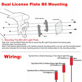 Motorcycle B6 Dual License Plate Auxiliary LED Taillight Burst Flash Brake light Daytime Running lights DRL Red or Yellow (Amber) or White - pazoma