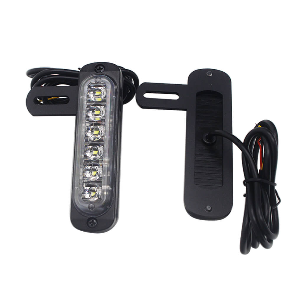Motorcycle B6 Dual License Plate Auxiliary LED Taillight Burst Flash Brake light Daytime Running lights DRL Red or Yellow (Amber) or White - pazoma