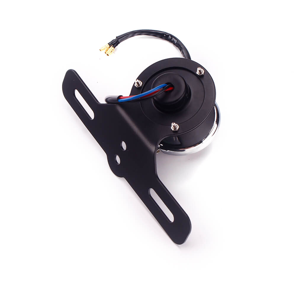 Harley Chopper Bobber Cafe Racer Vintage old school Scrambler Custom LED Taillight Brake Stop Tail Light Lamp W/Chrome Grille - pazoma