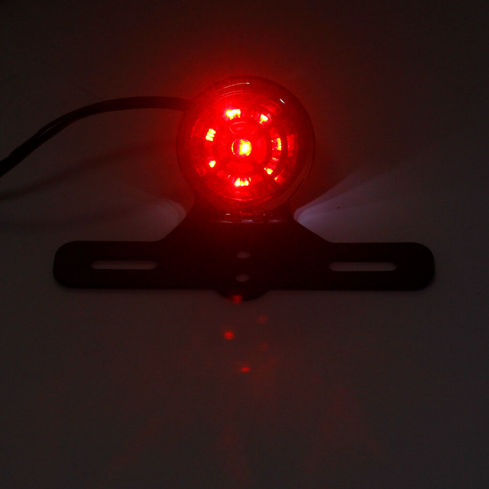 Harley Chopper Bobber Cafe Racer Vintage old school Scrambler Custom LED Taillight Brake Stop Tail Light Lamp W/Chrome Grille - pazoma