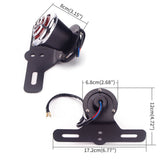 Harley Chopper Bobber Cafe Racer Vintage old school Scrambler Custom LED Taillight Brake Stop Tail Light Lamp W/Chrome Grille - pazoma