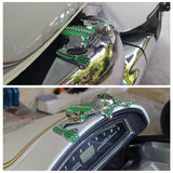 Motorcycle Luminous Green Skull Skeleton Ornament Decorative Figure Statue Chopper Bobber Ratrod Fender Headlight Visor headlamp - pazoma